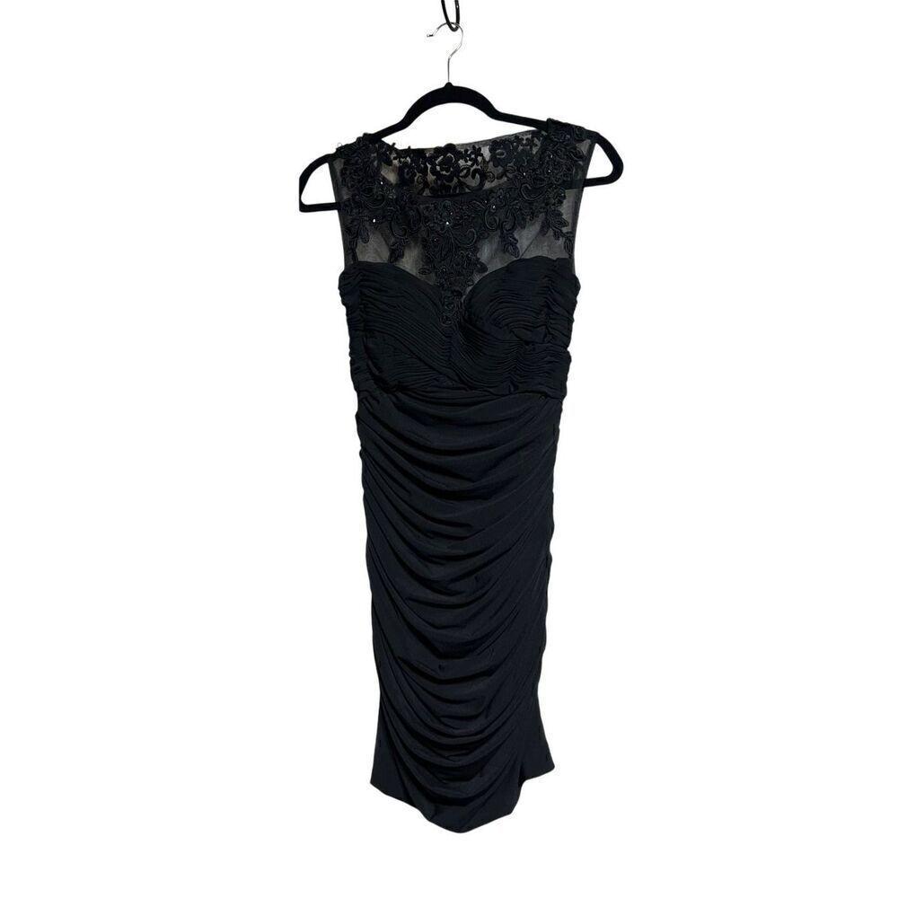 Alyce Designs Little Black Dress Cocktail After 5 Sexy Ruched Dress size XS